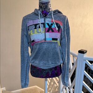 Roxy Multicolor Graphic Hoodie large worn looking but new